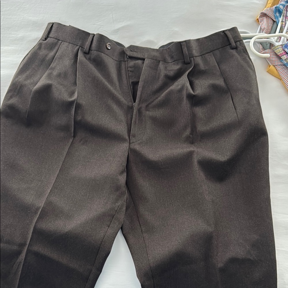 Classic Brown Pleated Trousers